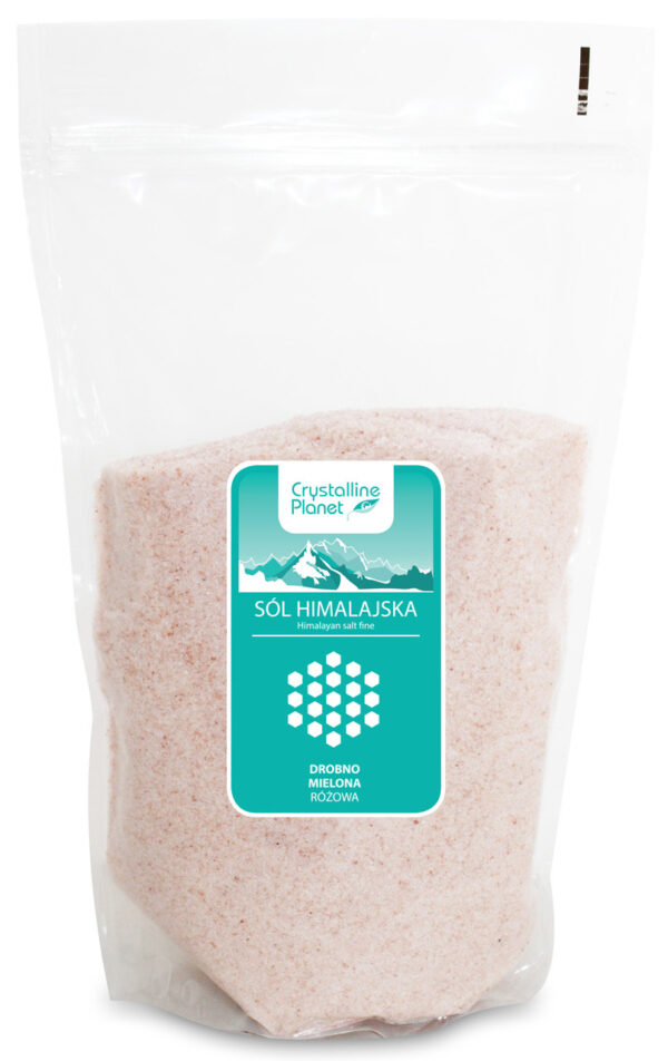 Sól himalajska różowa drobno mielona 1kg Crystalline