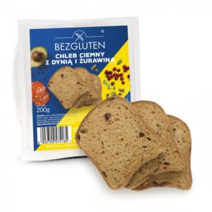 Chleb ciemny z dynią i żurawiną b/g 200g Bezgluten