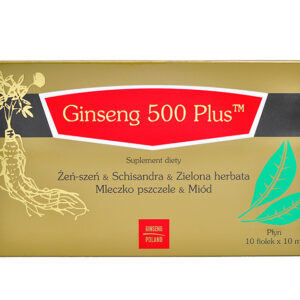 Ginseng 500Plus Schisandra, Zieolna Herb.+Mleczko Pszczele Płyn 10 Fiolek