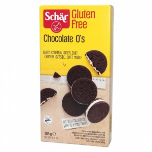 SCHAR Chocolate O’s herbatniki kakaowe z mlecznym nadzieniem b/g